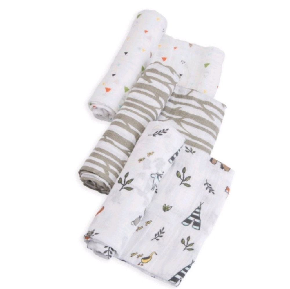 Cotton Muslin Swaddle Blanket 3PK